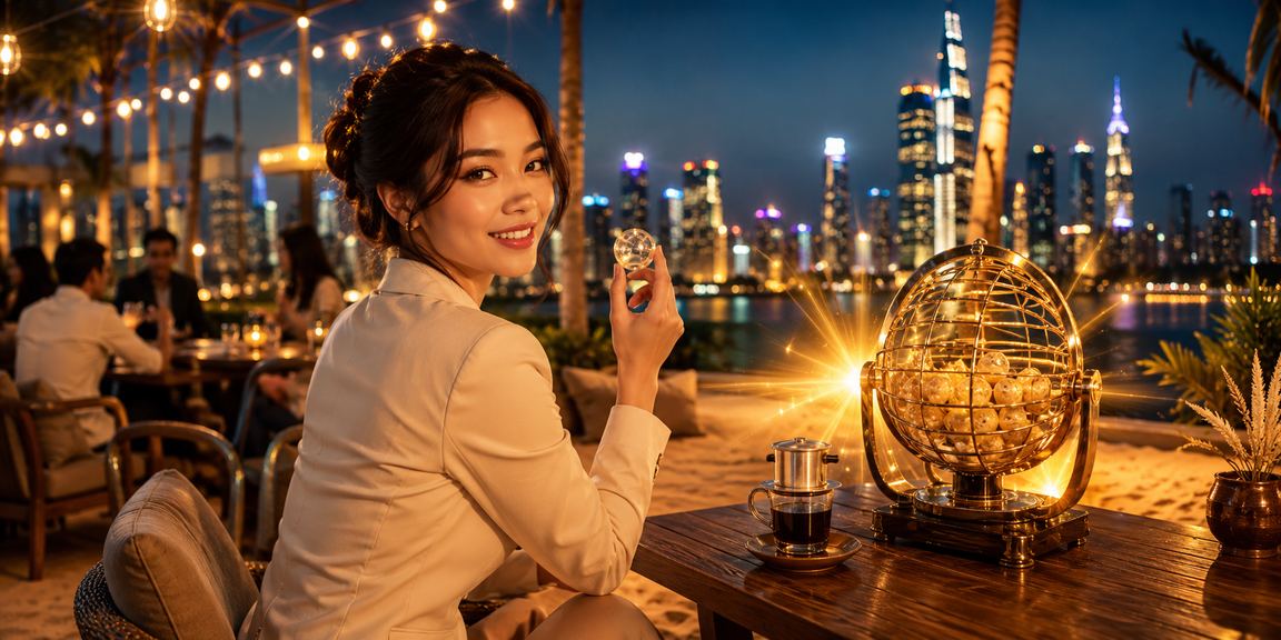Người dùng TP Hồ Chí Minh xem thông tin xổ số trong quán cà phê