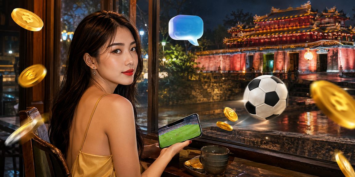 Người dùng tại Huế xem thông tin cá cược thể thao trong quán cà phê